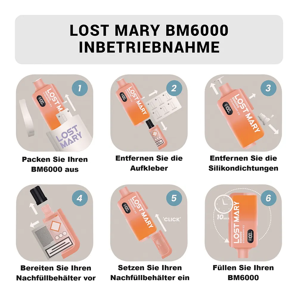 LOST MARY BM6000 Inbetriebnahme