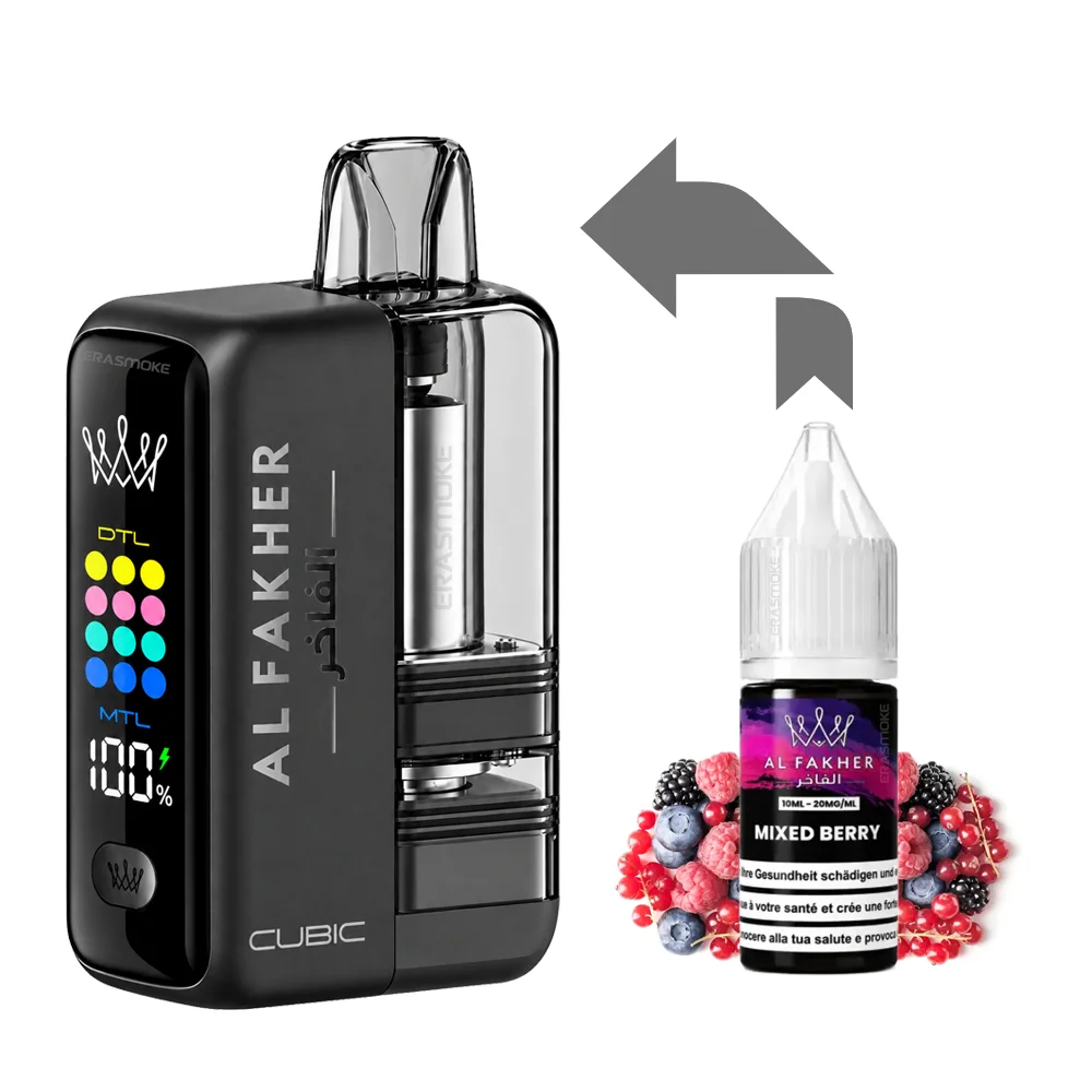 Al Fakher Cubic 30K Kit Mixed Berry (Matt Black)