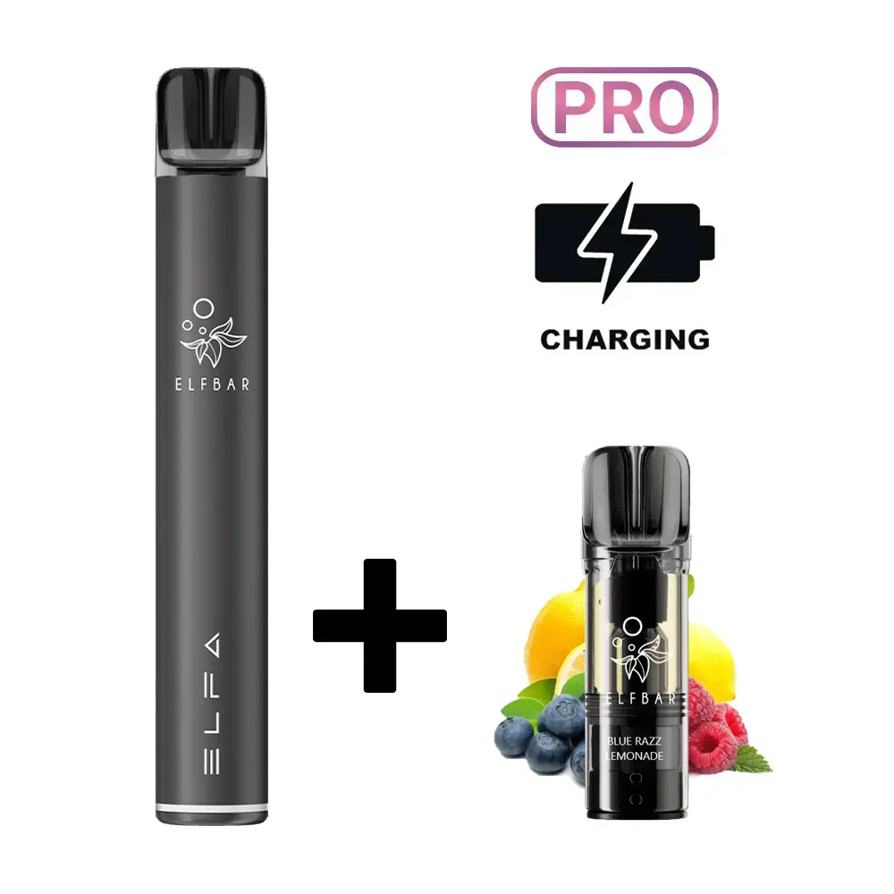 Elfbar ELFA PRO Starter-Kit Black (Blue Razz Lemonade)
