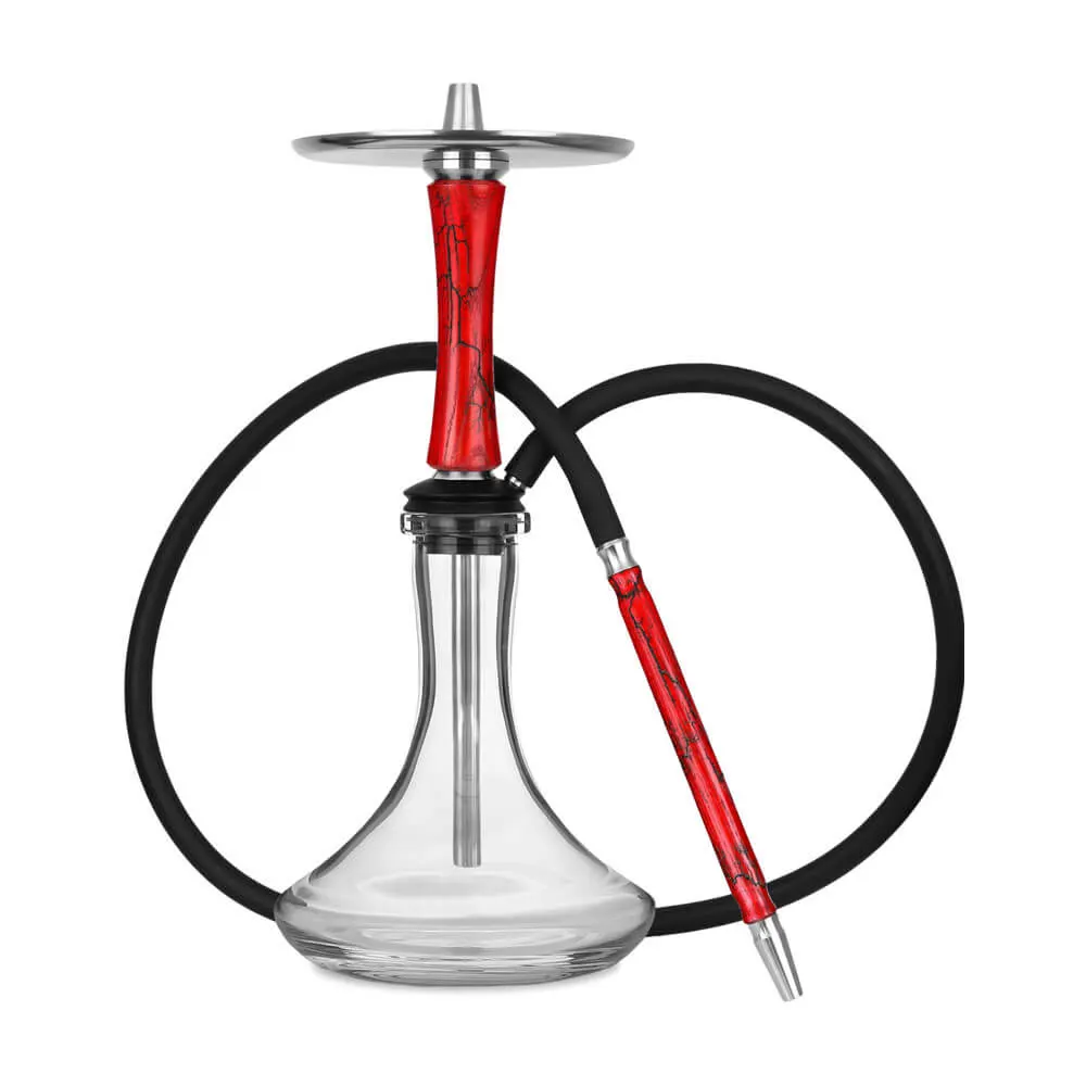 Hawk Hookah - Rot & Transparent