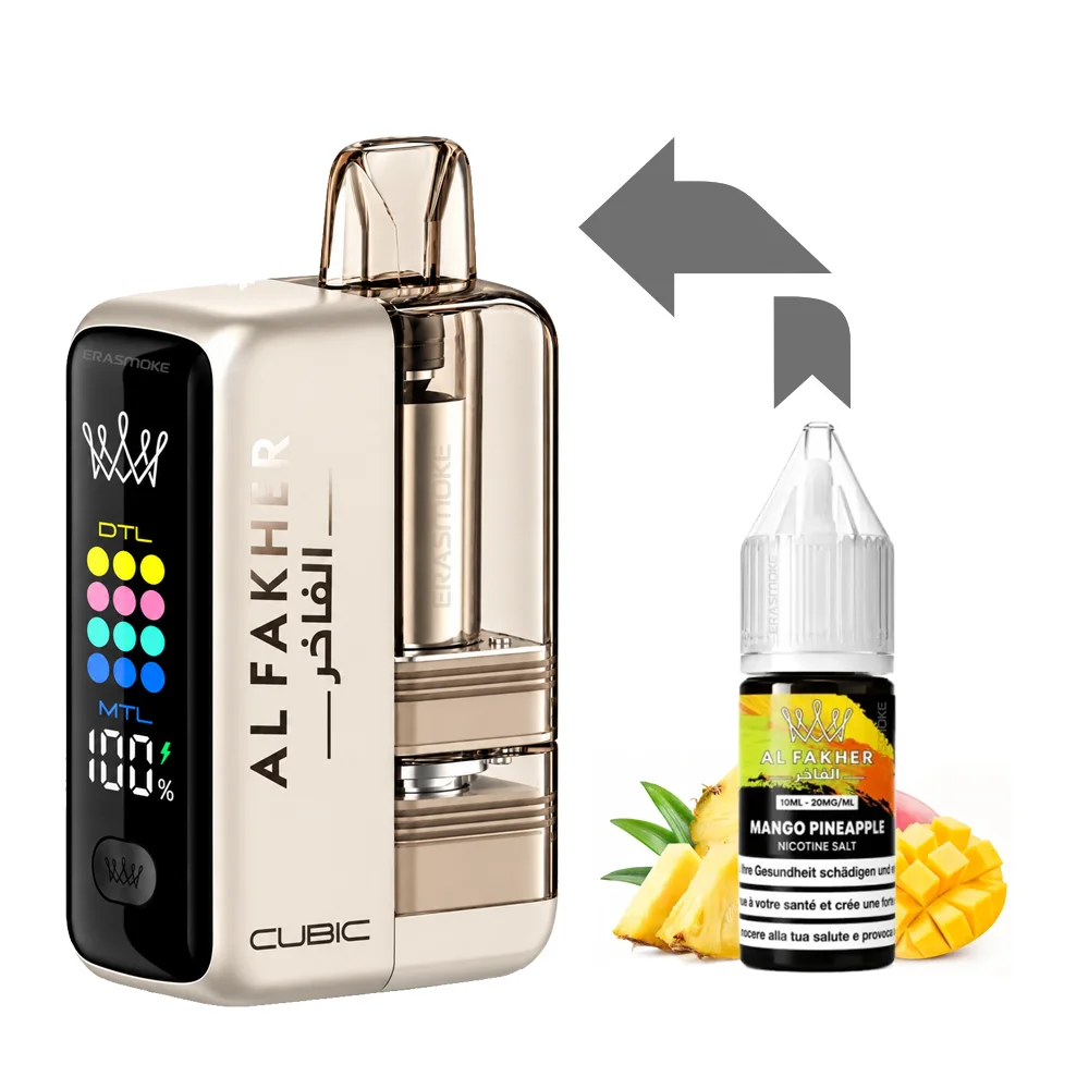 Al Fakher Cubic 30K Kit Mango Pineapple (Rich Gold)