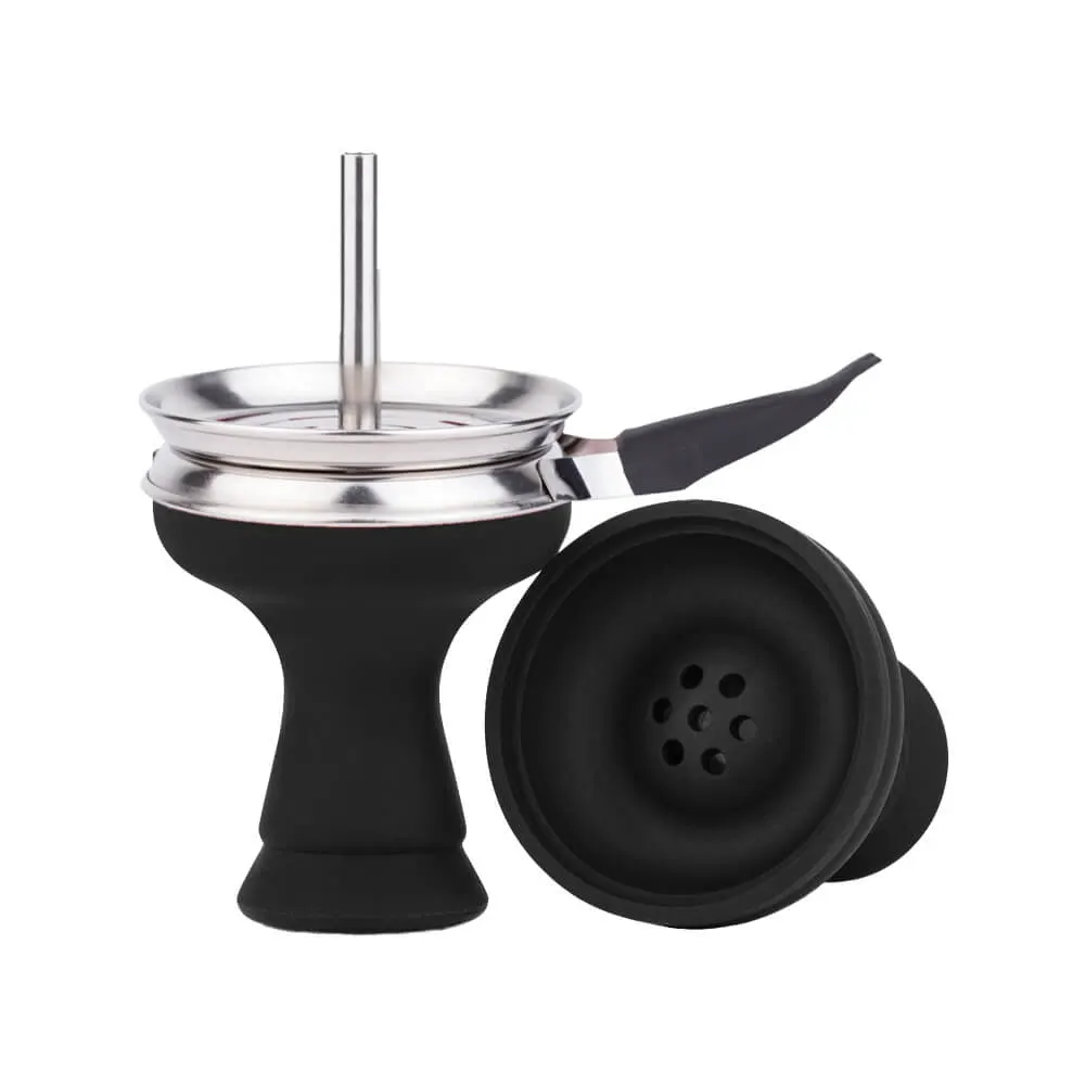 Silikon Tabakkopf Schwarz + Kaminaufsatz