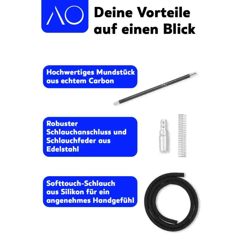 AO Hookah Carbon Schlauchset Black - Detail 2