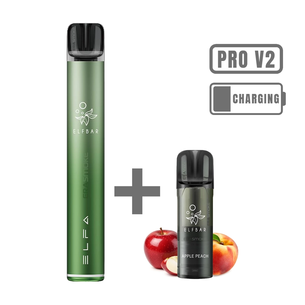 elfbar elfa pro v2 starter kit aurora green apple peach 20mg