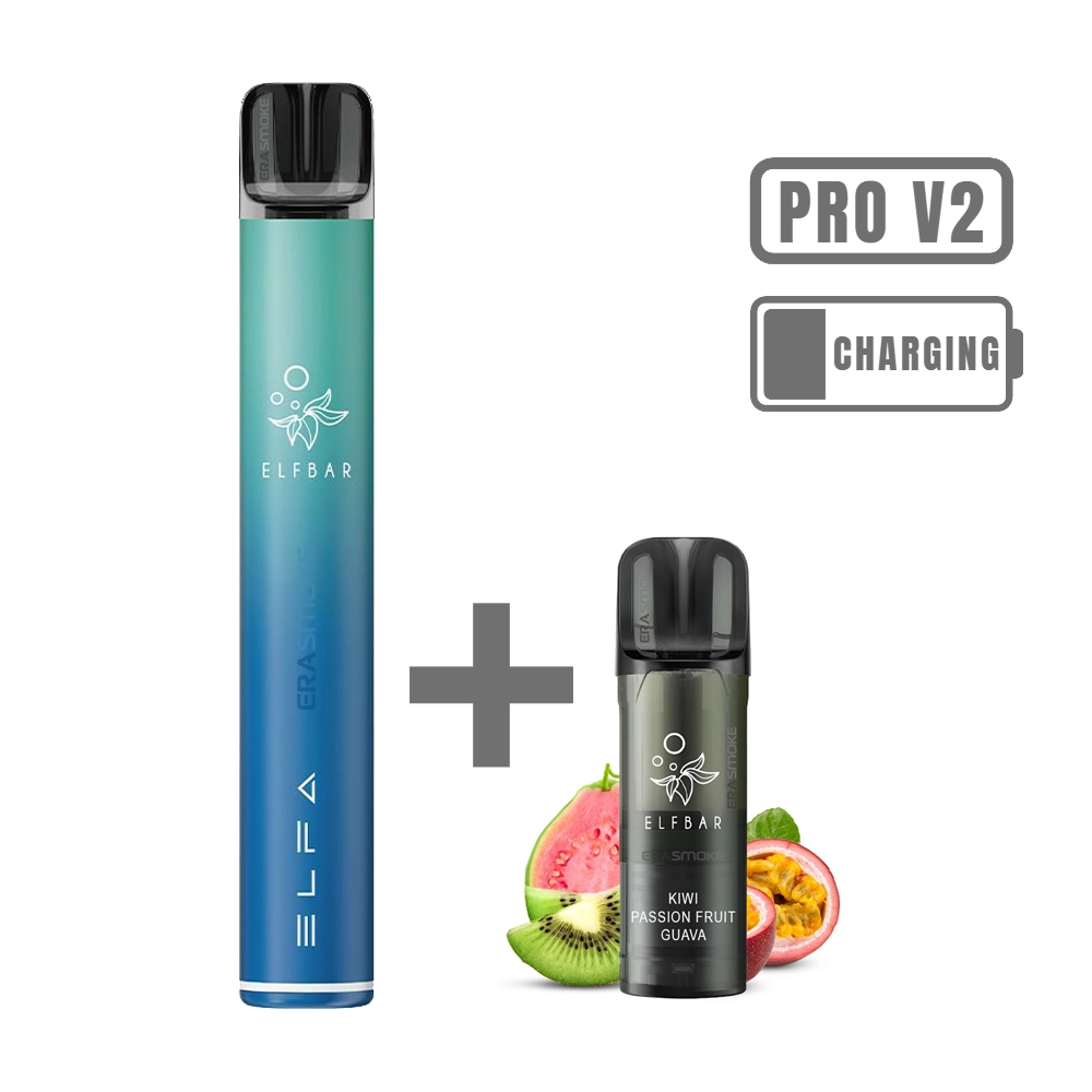 elfbar elfa pro v2 starter kit aurora blue kiwi passion fruit guava 20mg