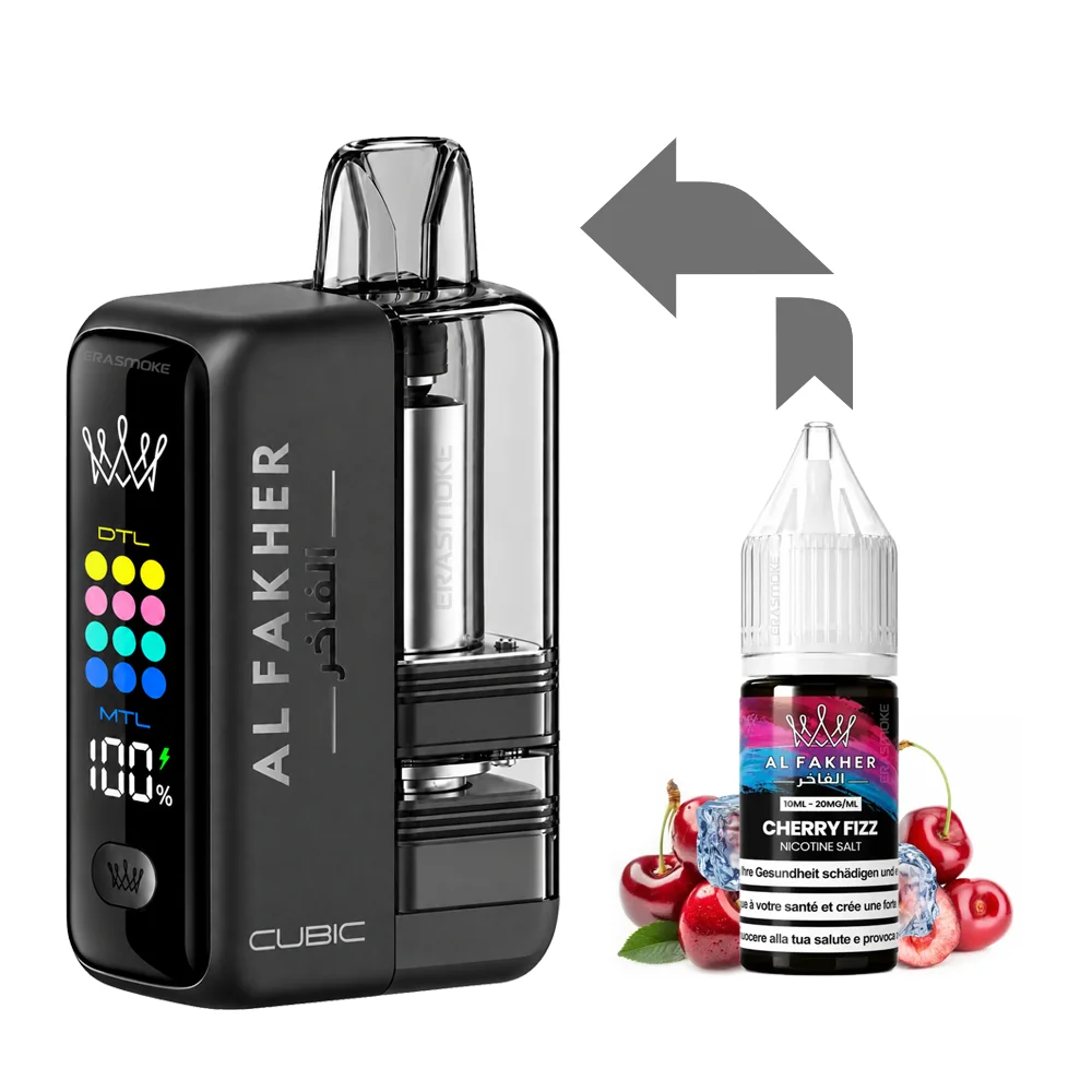 Al Fakher Cubic 30K Kit Cherry Fizz (Matt Black)