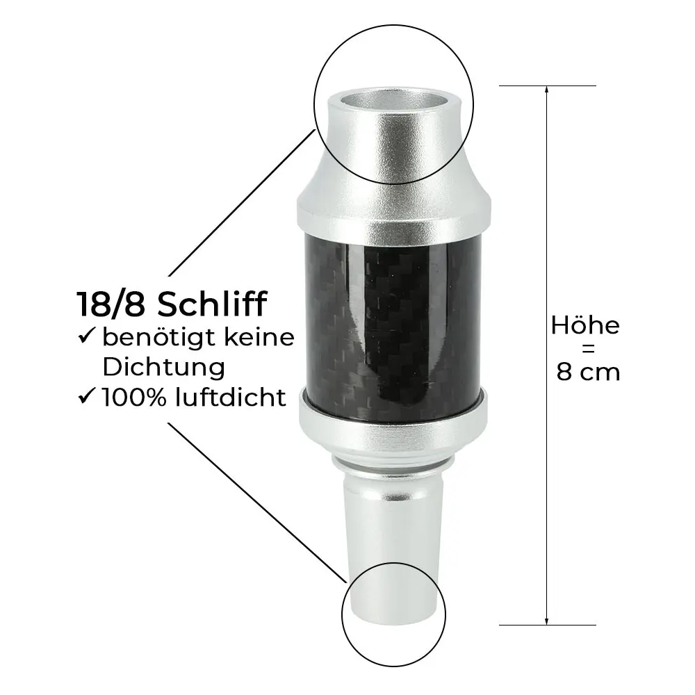 AO Hookah Molassefänger Carbon Silver Detail 4