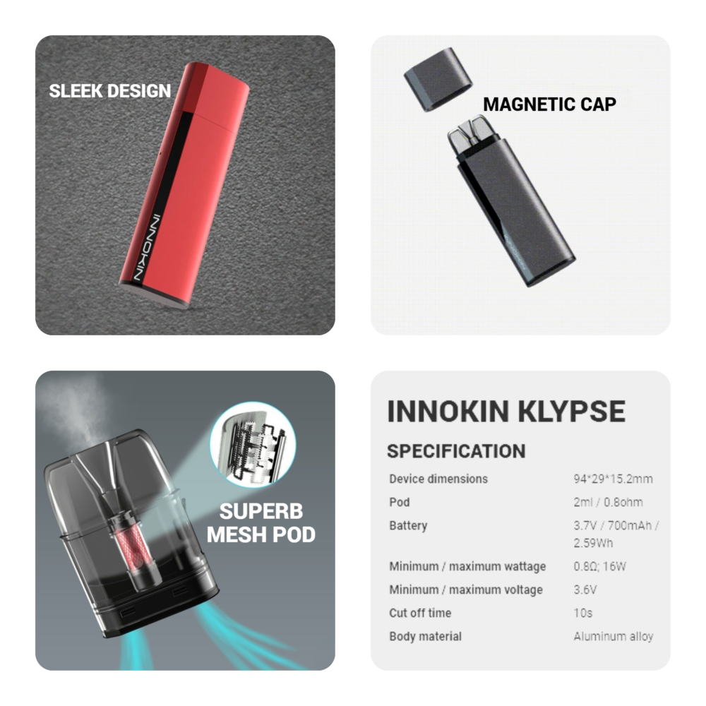 Innokin Klypse Vape Kit Eigenschaften