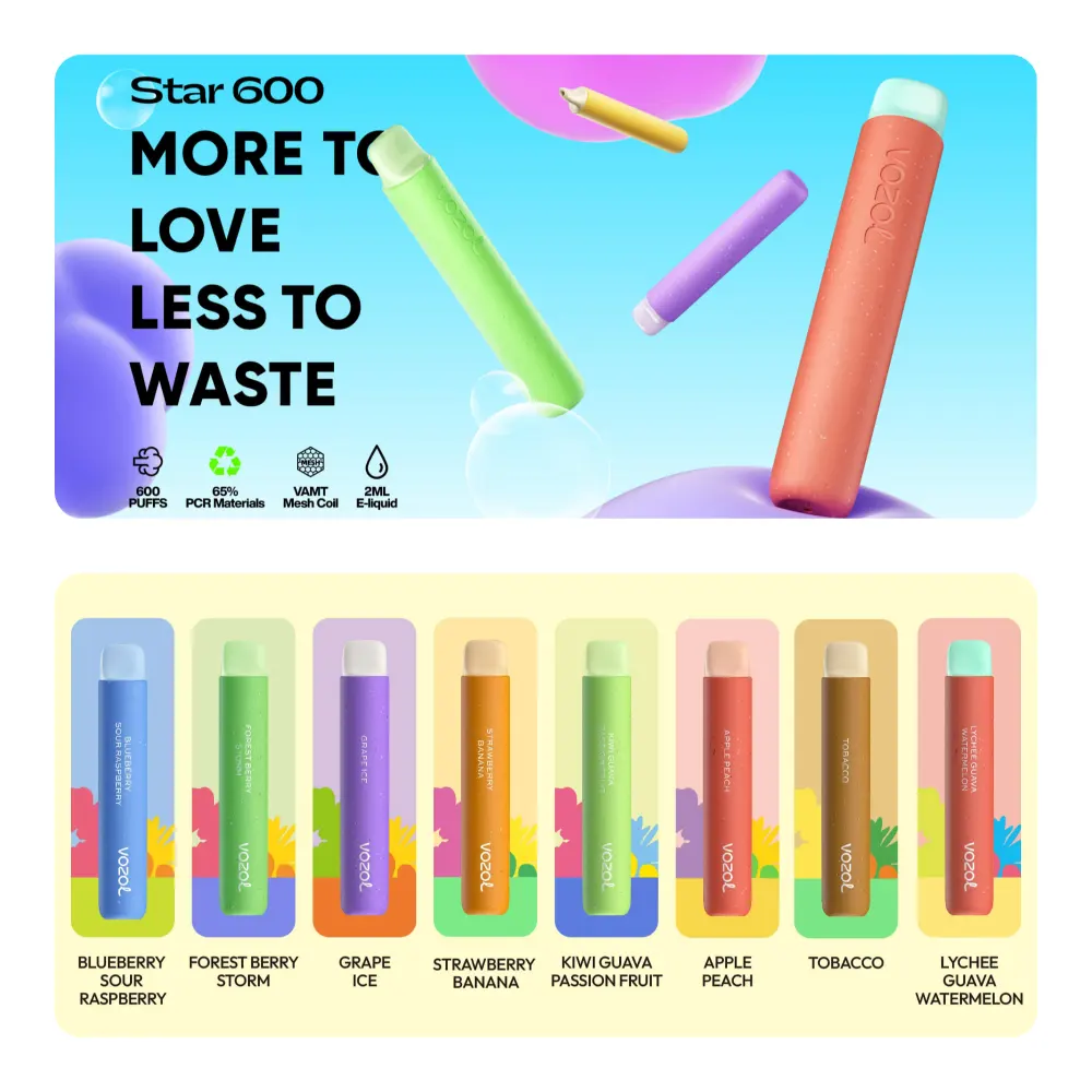 VOZOL Star 600 Geschmacksrichtungen