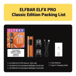 Elfbar Elfx Pro Classic Edition Lieferumfang