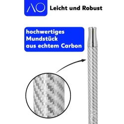 AO Hookah Carbon Schlauchset Silver - Detail 3
