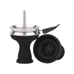 Silikon Tabakkopf Schwarz + Kaminaufsatz