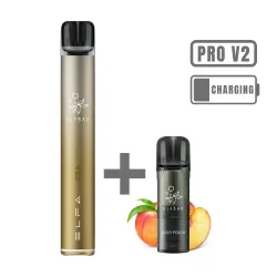 elfbar elfa pro v2 starter kit dark gold juicy peach 0mg 20mg 250x250